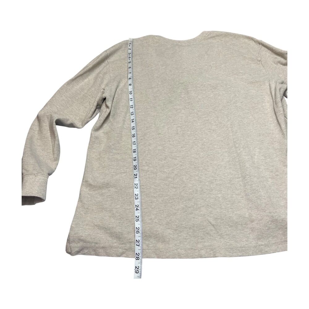 Craftsman Shirt Men's 2XL Beige Stretch Henley Neck Long Sleeve High Low Hem - Picture 5 of 6